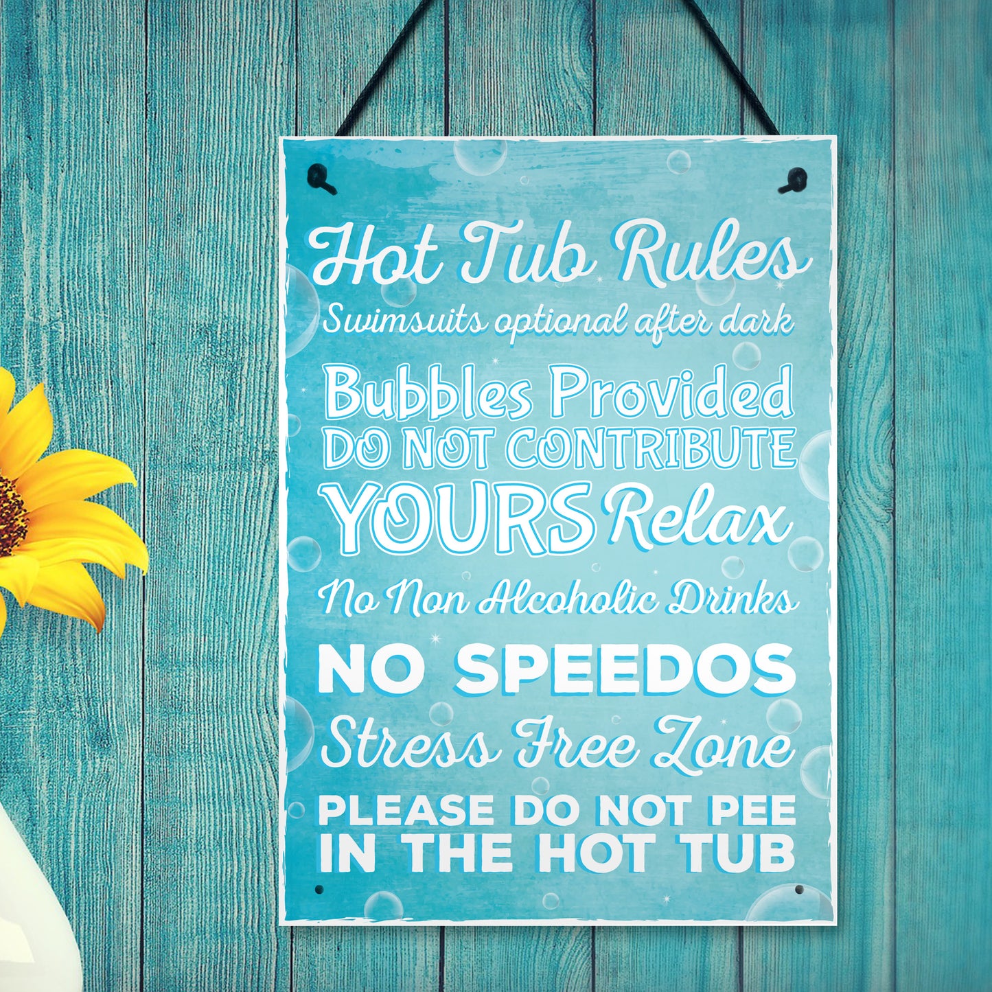 Hot Tub Rules Hanging Garden Shed Plaques SummerHouse Gifts