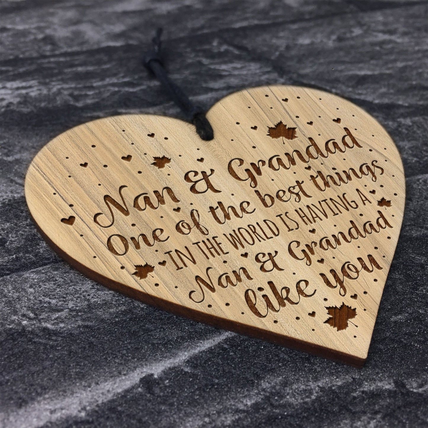 Nan And Grandad Gift Engraved Heart Birthday Christmas Gift