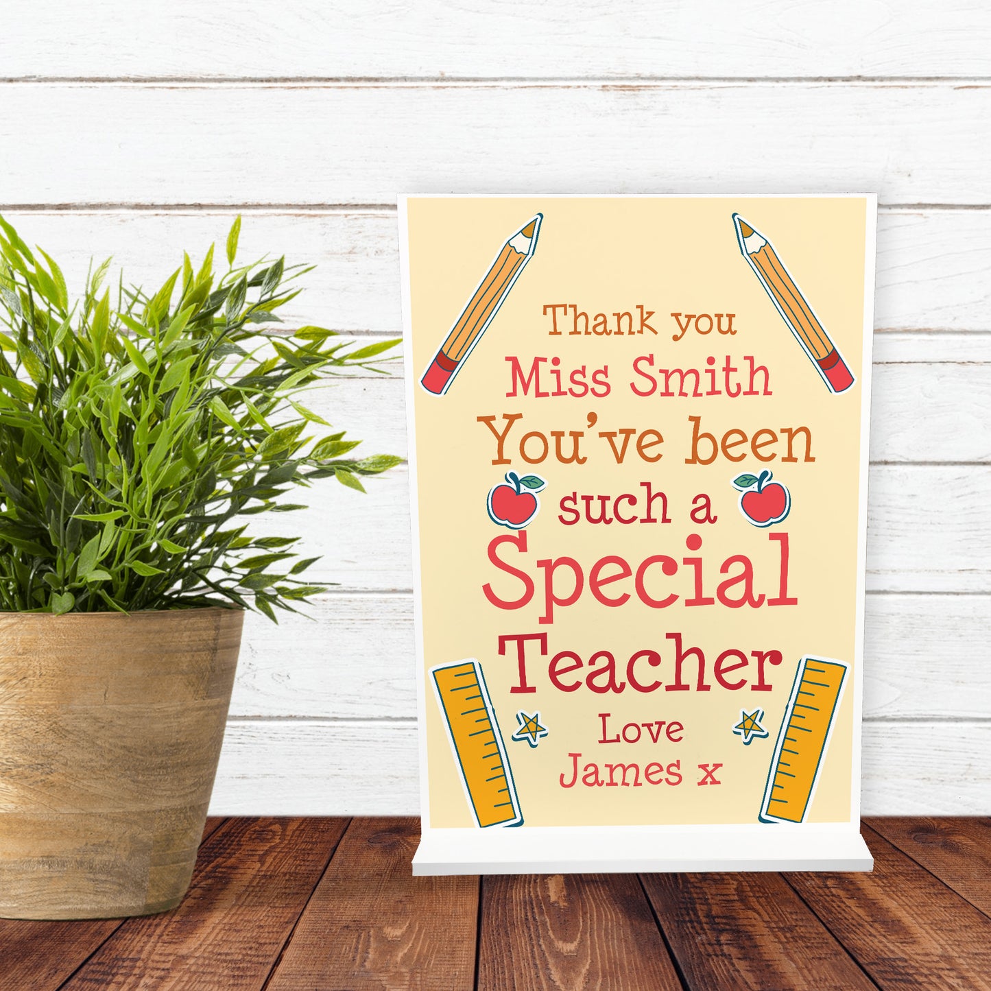 Personalised Thank You Gift For Teacher Assistant Plaque