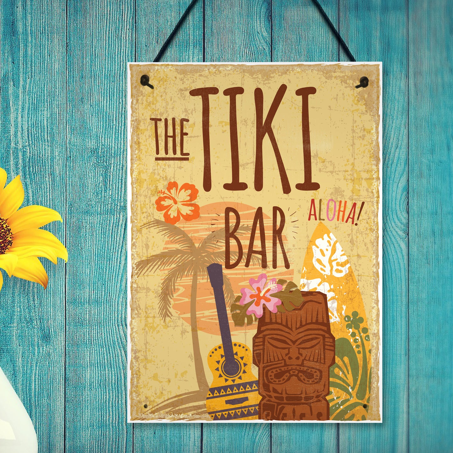 Tiki Bar Vintage Bar Kitchen Man Cave Hanging Plaque Garden Sign