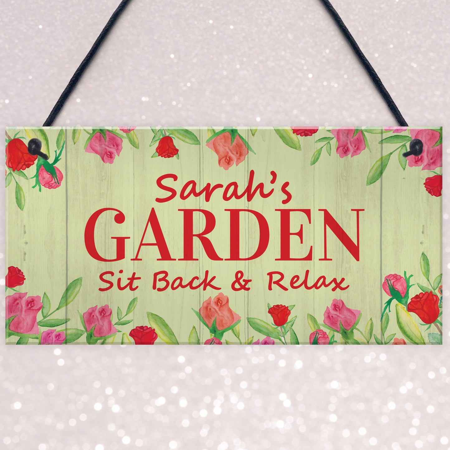 Garden Sign Personalised Hanging Plaque Summer House Decor