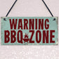 Warning BBQ ZONE Barbecue Garden Bar Hanging Wall Plaque Sign