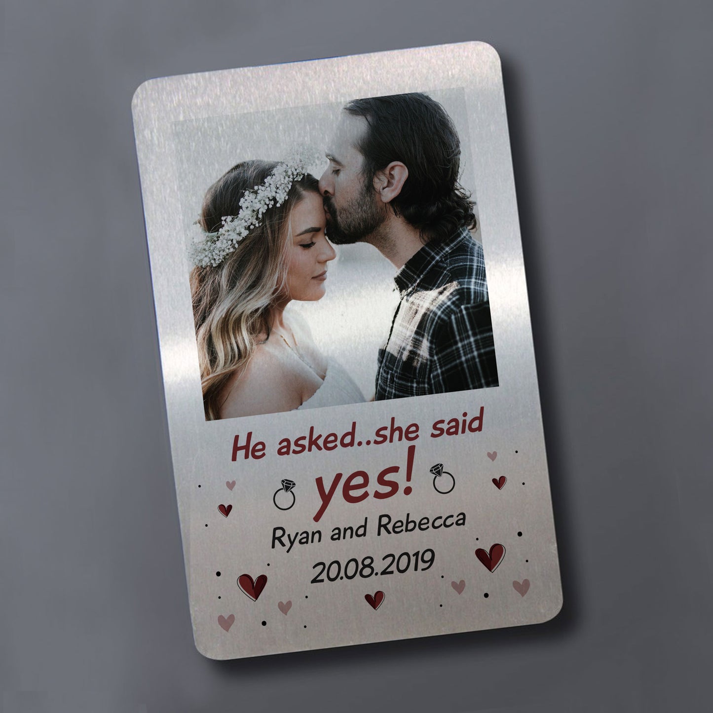 Engagement Gift Personalised Metal Insert Couple Gift