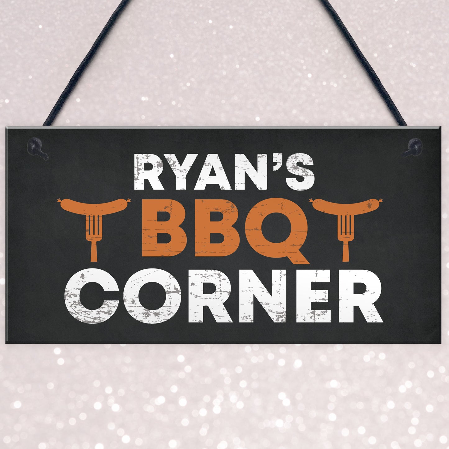 Personalised BBQ Sign BBQ Corner Plaque Hanging Man Cave Sign