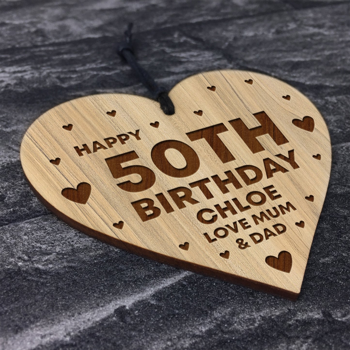 Novelty 50th Birthday Gift For Women Her Engraved Heart