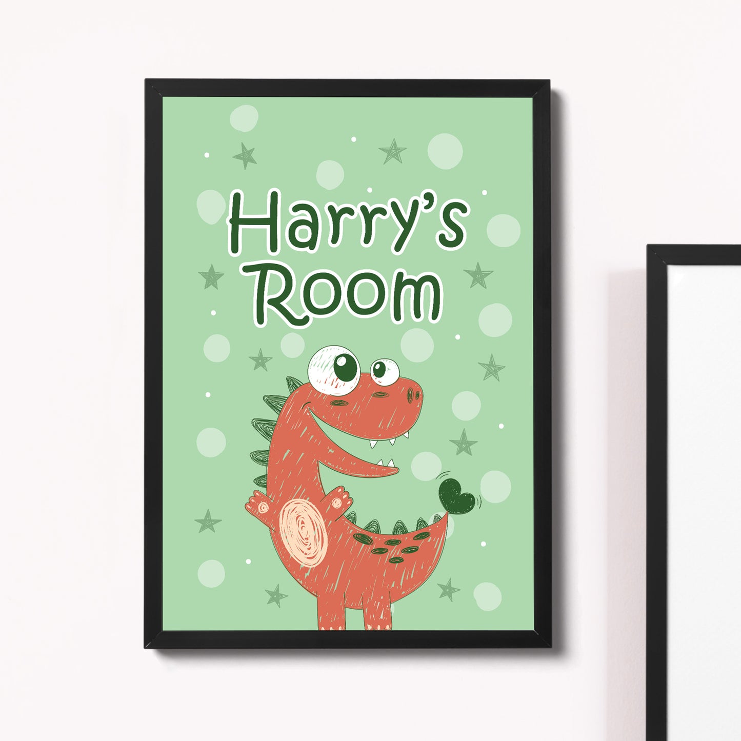 Personalised Framed Dinosaur Print For Boys Bedroom Nursery Gift