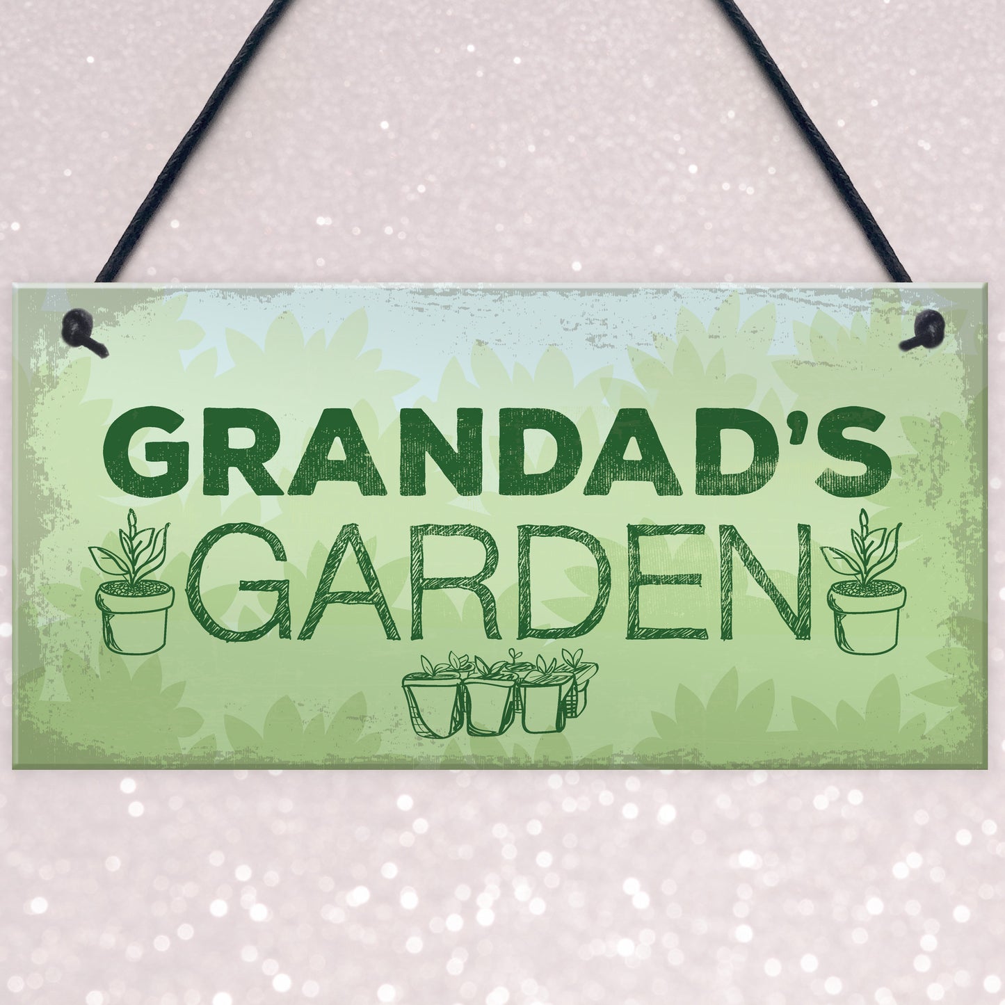 Grandads Garden Hanging Summer House Shed Sign Dad Birthday Gift