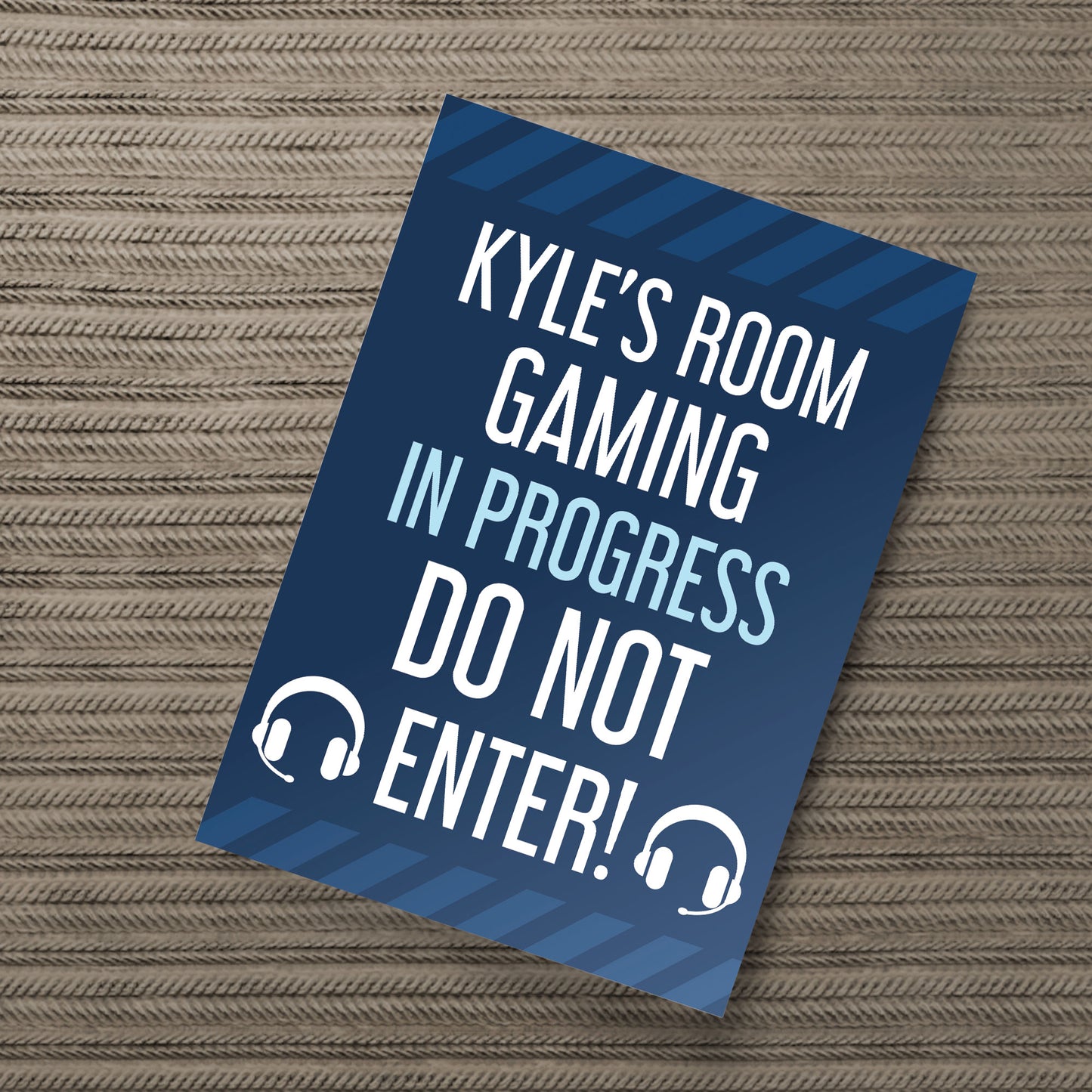 Boys Bedroom Sign Personalised Funny Gaming Wall Art Son Gift