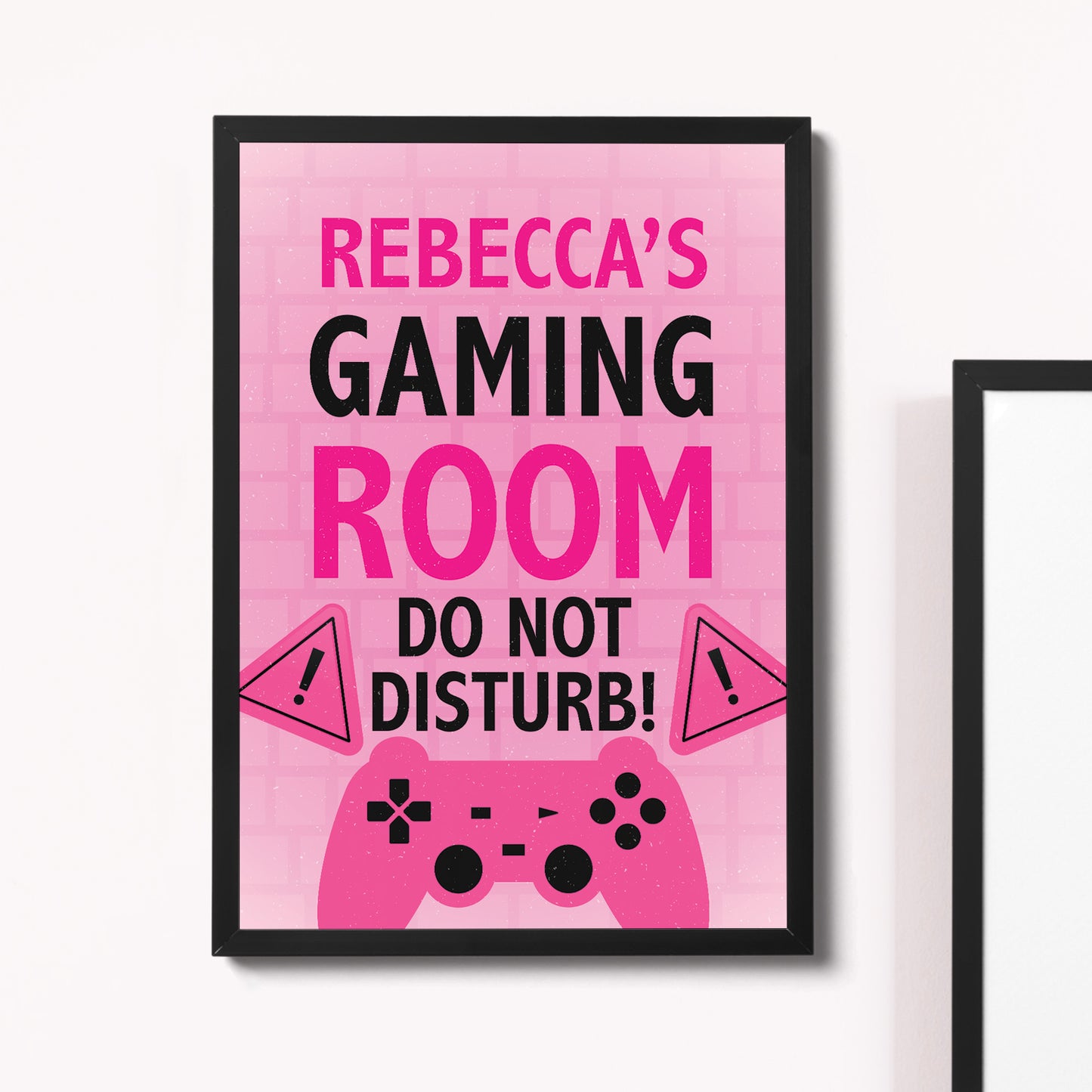 PINK Gaming Room Print PERSONALISED Girls Bedroom Sign Gift