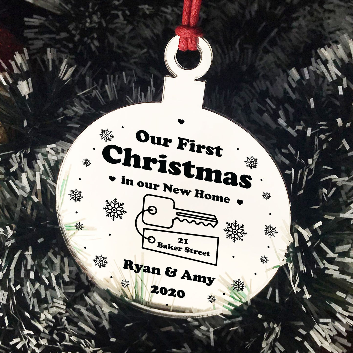 New Home Gift Personalised 1st Christmas Bauble Engraved Gift