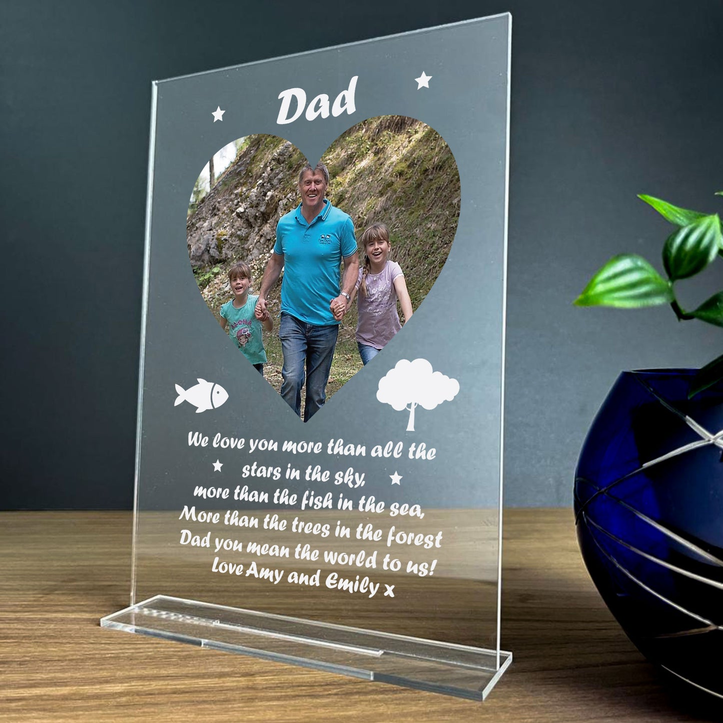 Personalised Fathers Day Gift Photo Plaque Dad Gift For Birthday