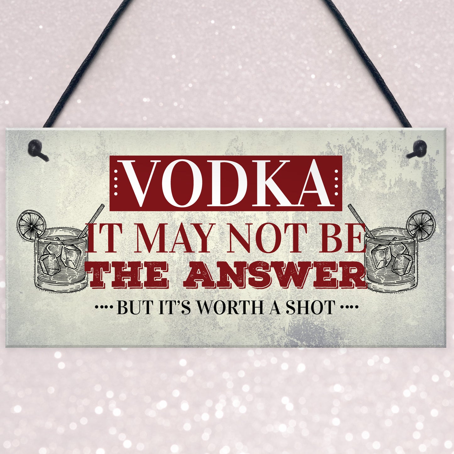 Vodka Worth A Shot Funny Alcohol Man Cave Home Bar Pub Plaque