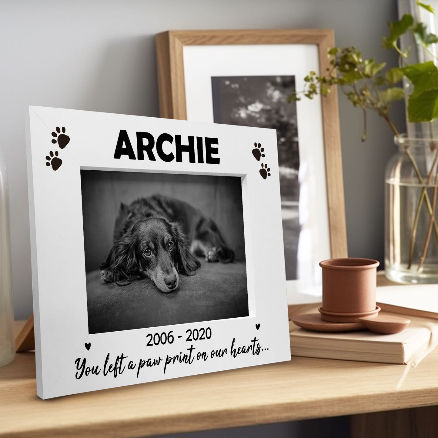 Pet Photo Frame Wooden Gift Personalised Dog Puppy Handmade