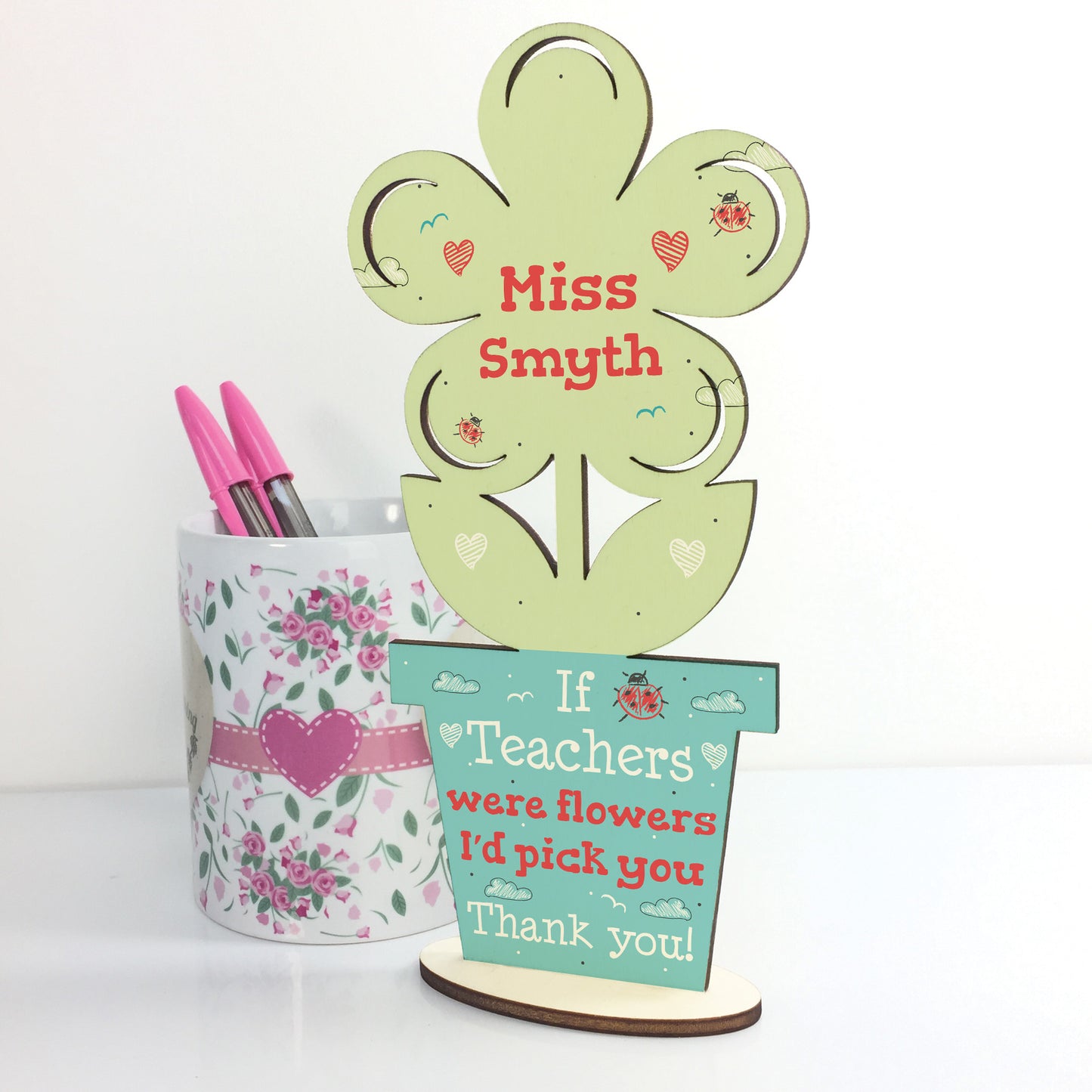 Personalised Teachers Thank You Flower Plaque Teaching Assistant