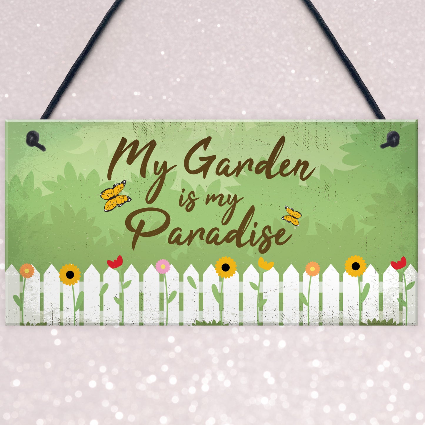 Paradise Garden Hanging Sign Garden Shed Summer House Plaque