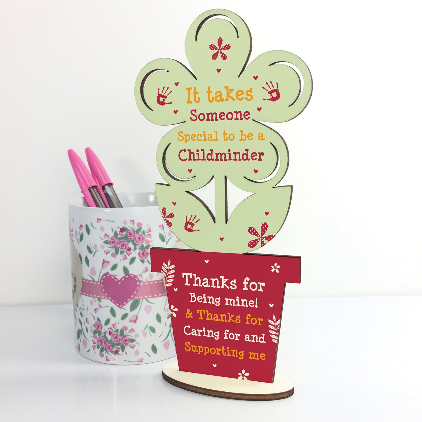 Childminder Babysitter Thank You Gift Wooden Flower School Gifts