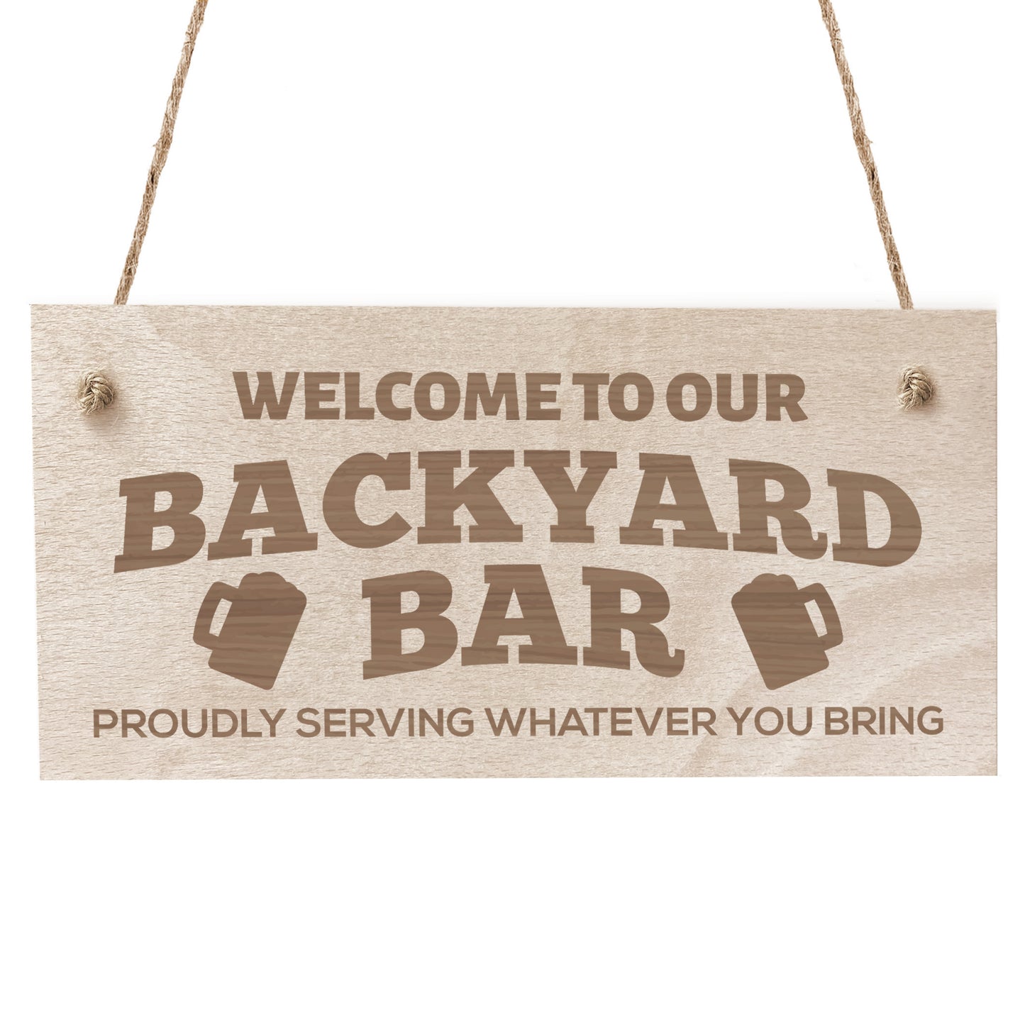 Bar Sign Funny Hanging Wall Sign BACKYARD BAR Sign Welcome Sign