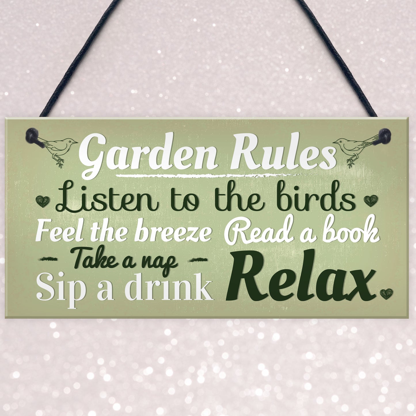 Garden Rules Novelty Hanging Plaque SummerHouse Sign Garden Shed