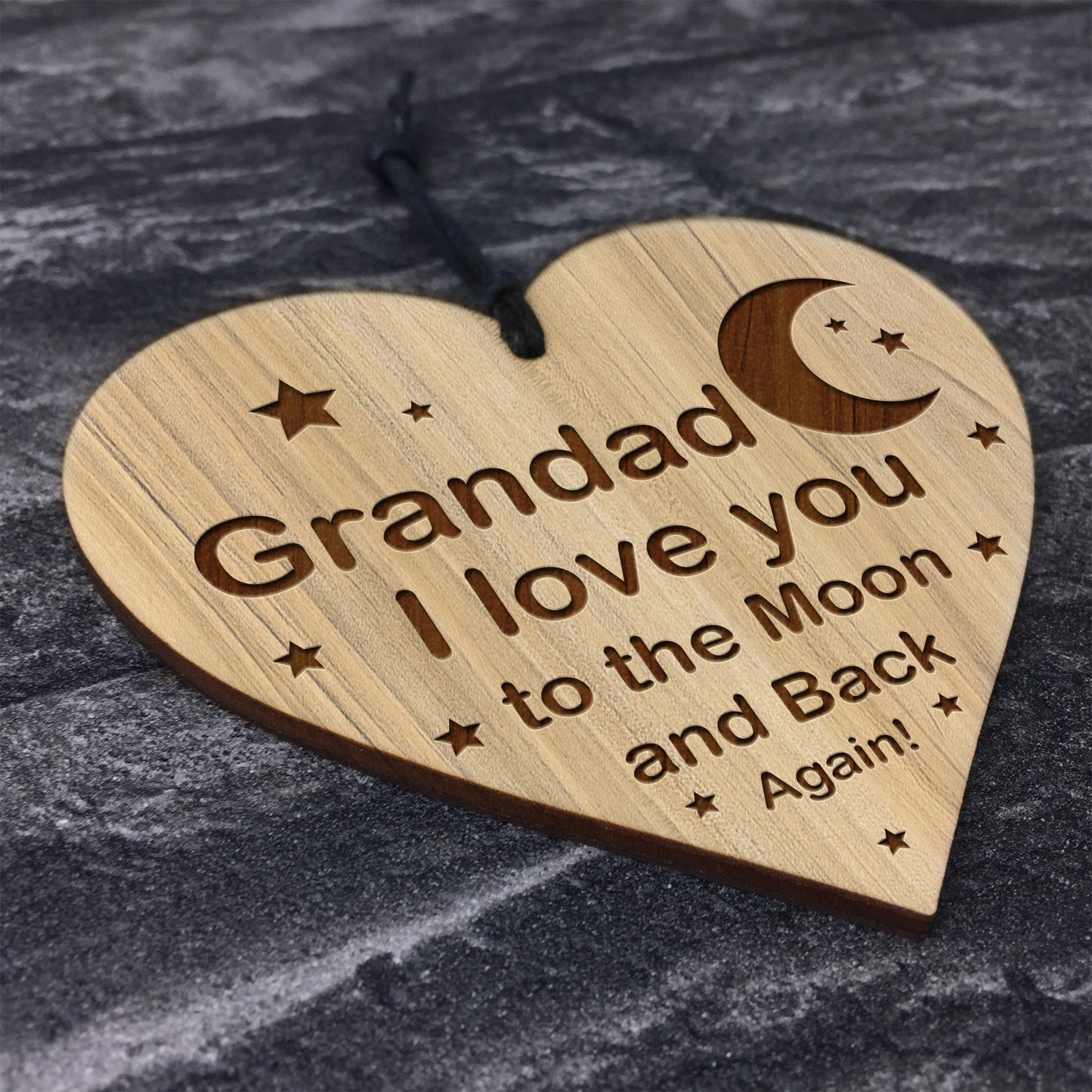 Grandad Gifts For Birthday Fathers Day Wood Engraved Heart