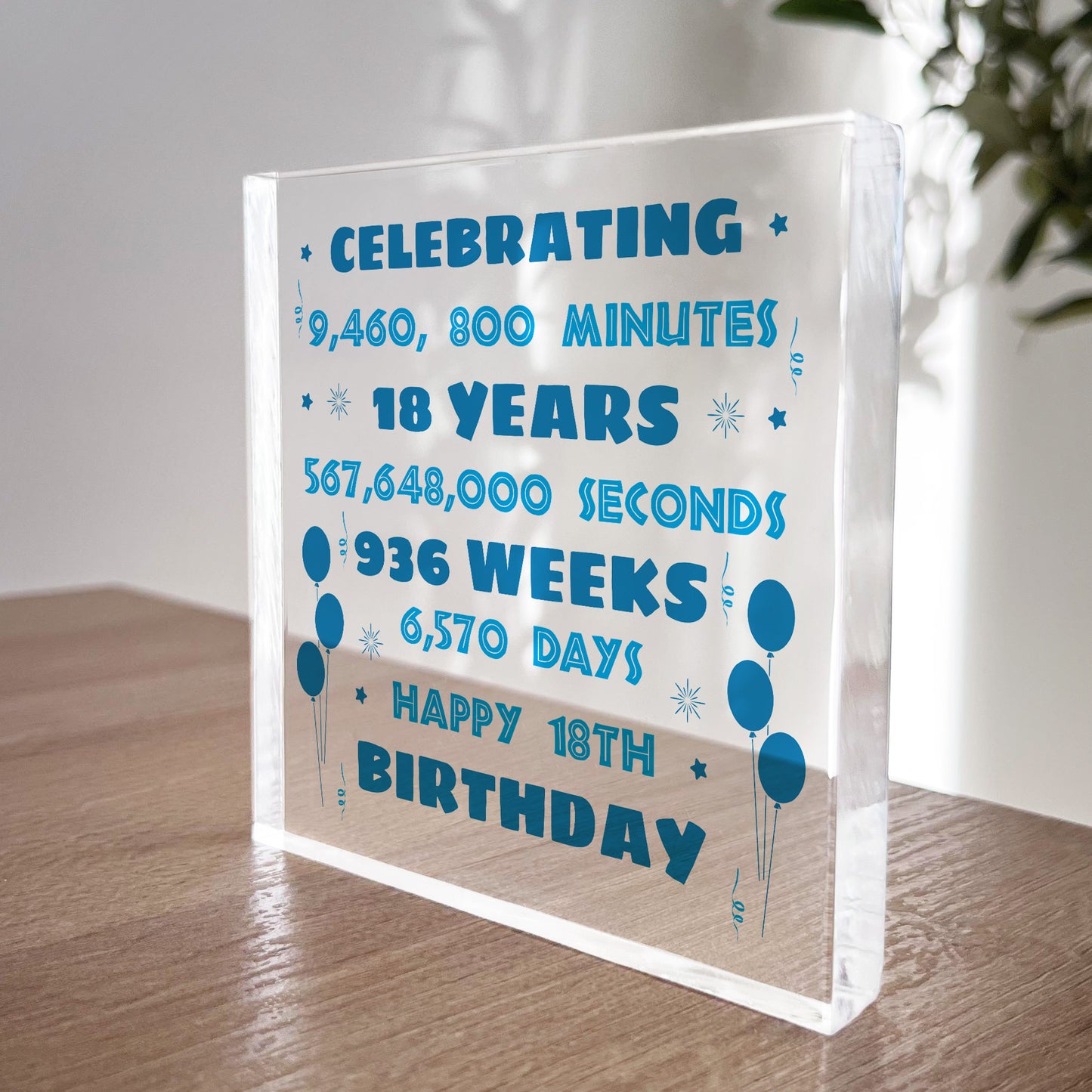 18th Birthday Gift For Son Brother Freestanding Acrylic Block