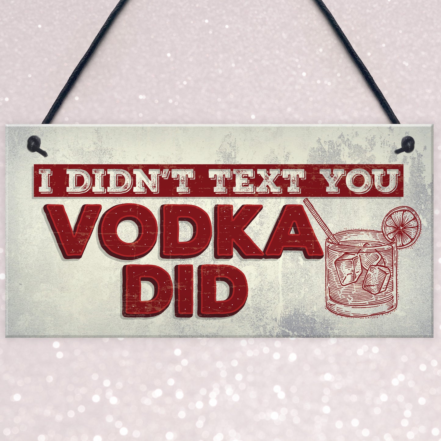 Vodka Sign Funny Man Cave Gift Home Bar Hanging Pub Plaque