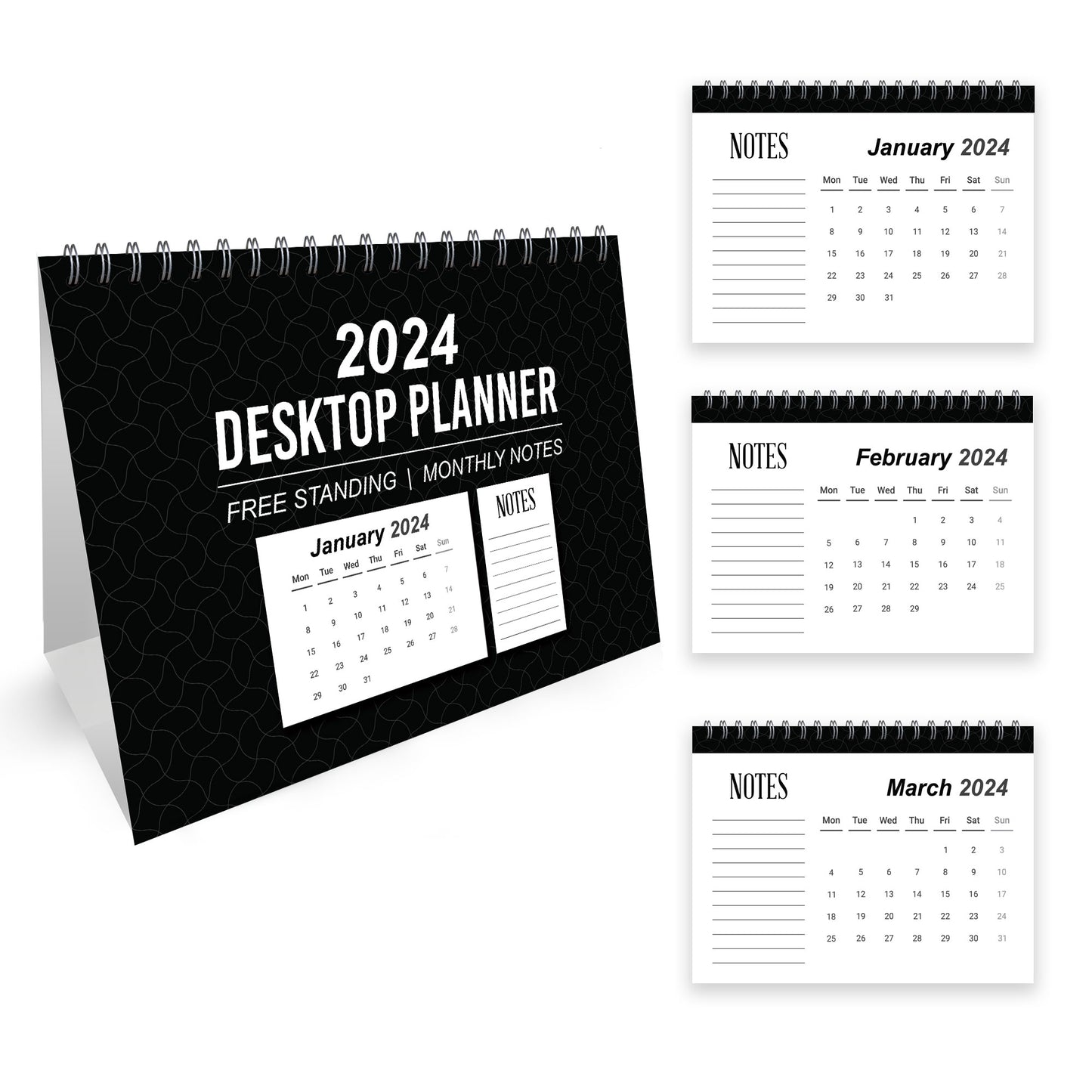 2024 Desktop Calendar A5 Monthly Planner Family Organiser