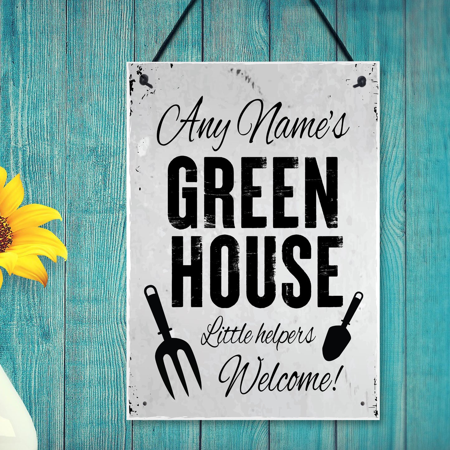 Personalised Greenhouse Sign Shabby Chic Sign Garden Shed Sign