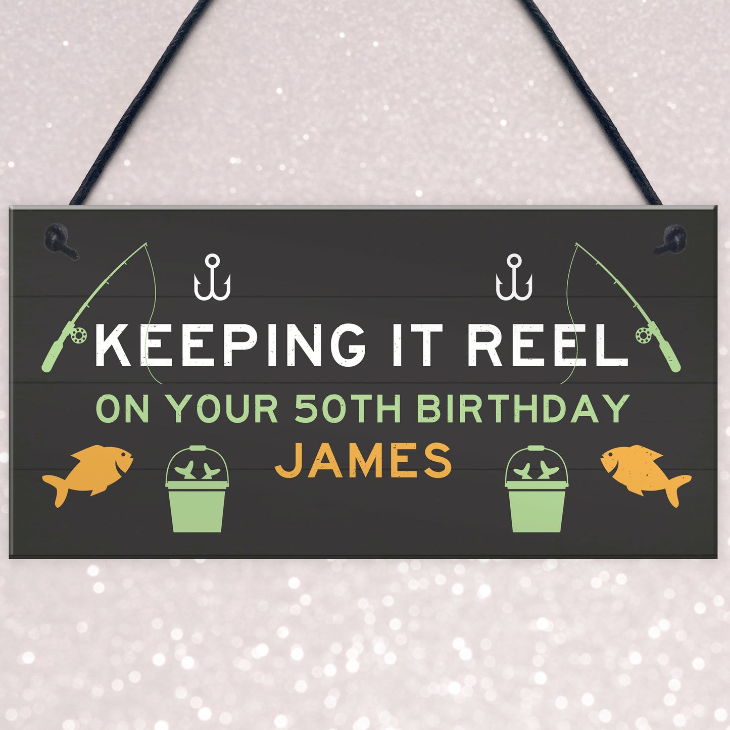 Personalised Funny Fishing Sign Birthday Gift For Men 40th 50th