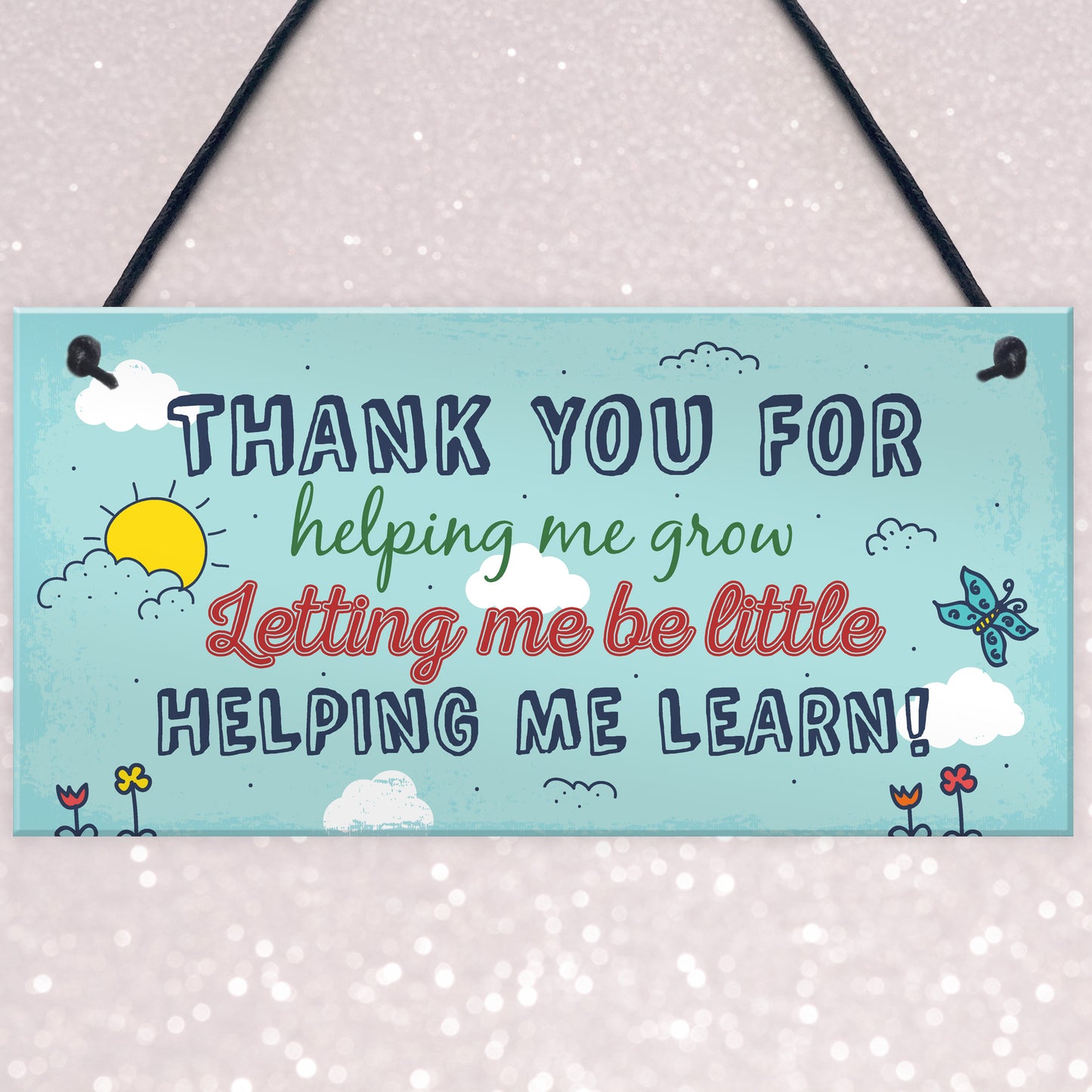 Nursery Teacher Preschool THANK YOU Gift Hanging Sign Plaque