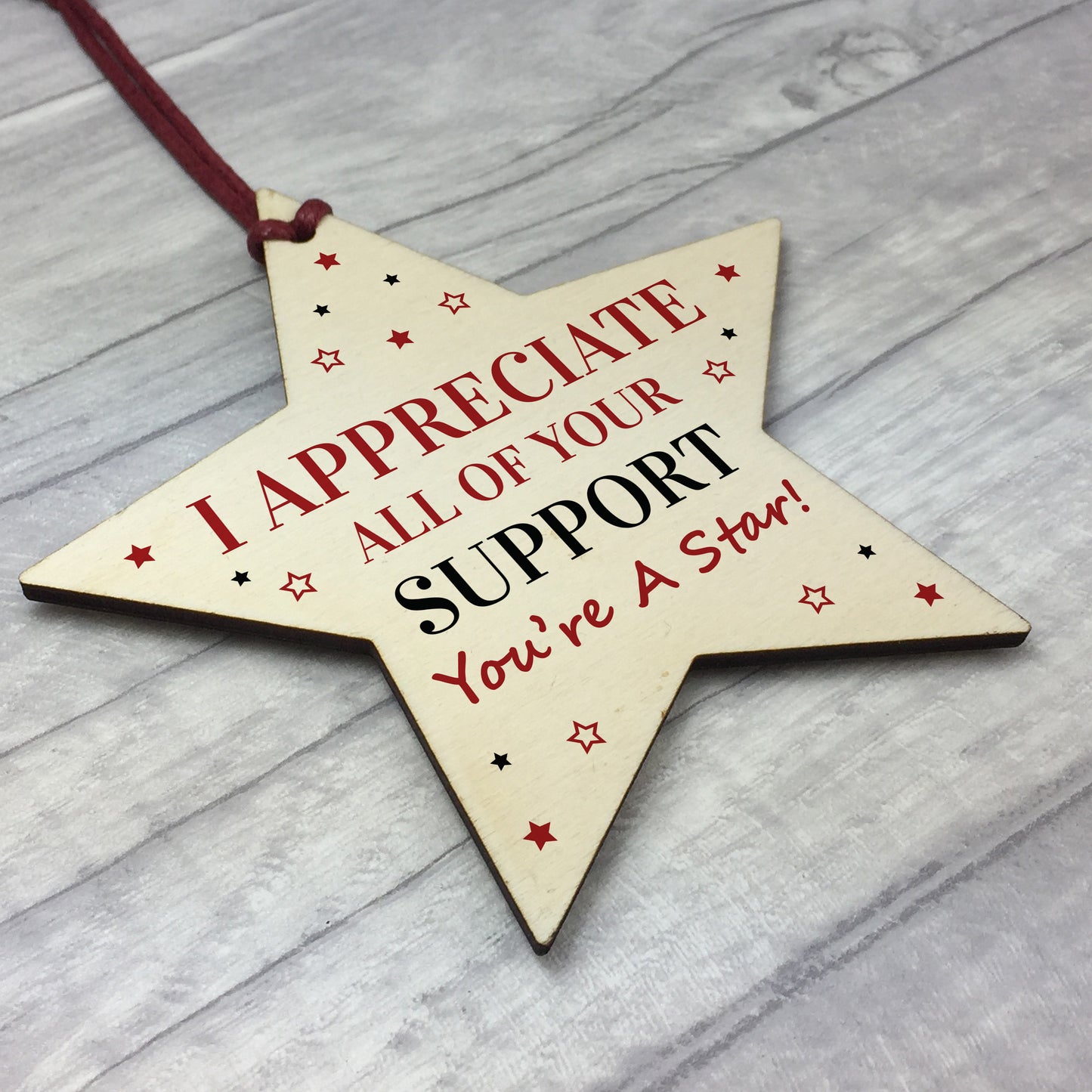 Thank YOU Gift Wooden Hanging Star Teacher Volunteer Friendship