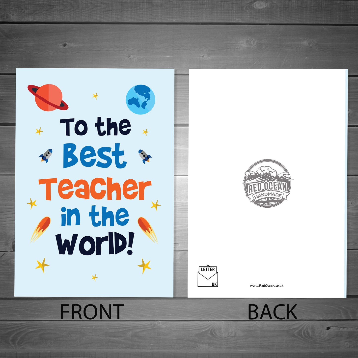 Thank You Card For Teacher Best World Space Theme Leaving School