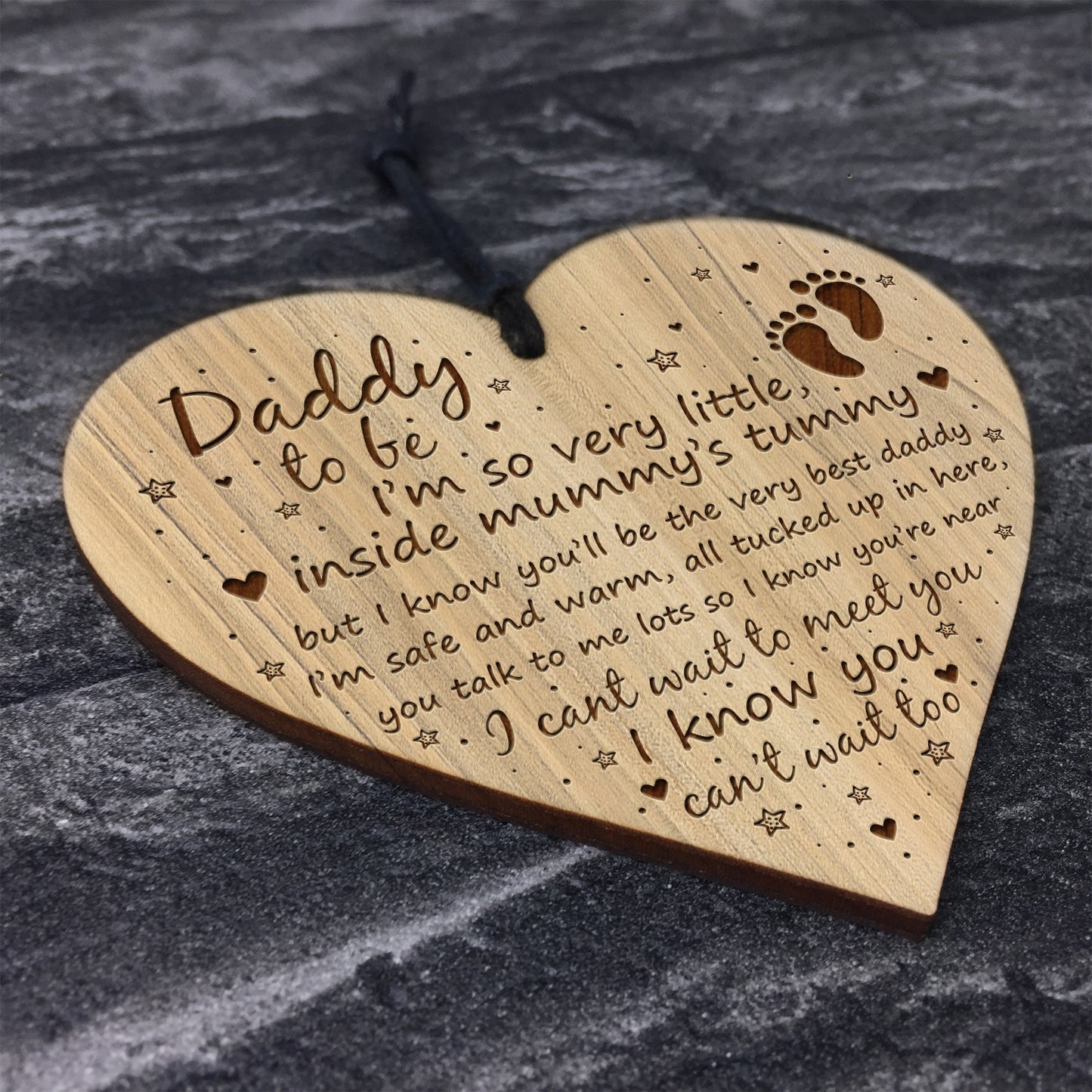 Daddy To Be Gifts Baby Shower Decoration Engraved Heart New Dad