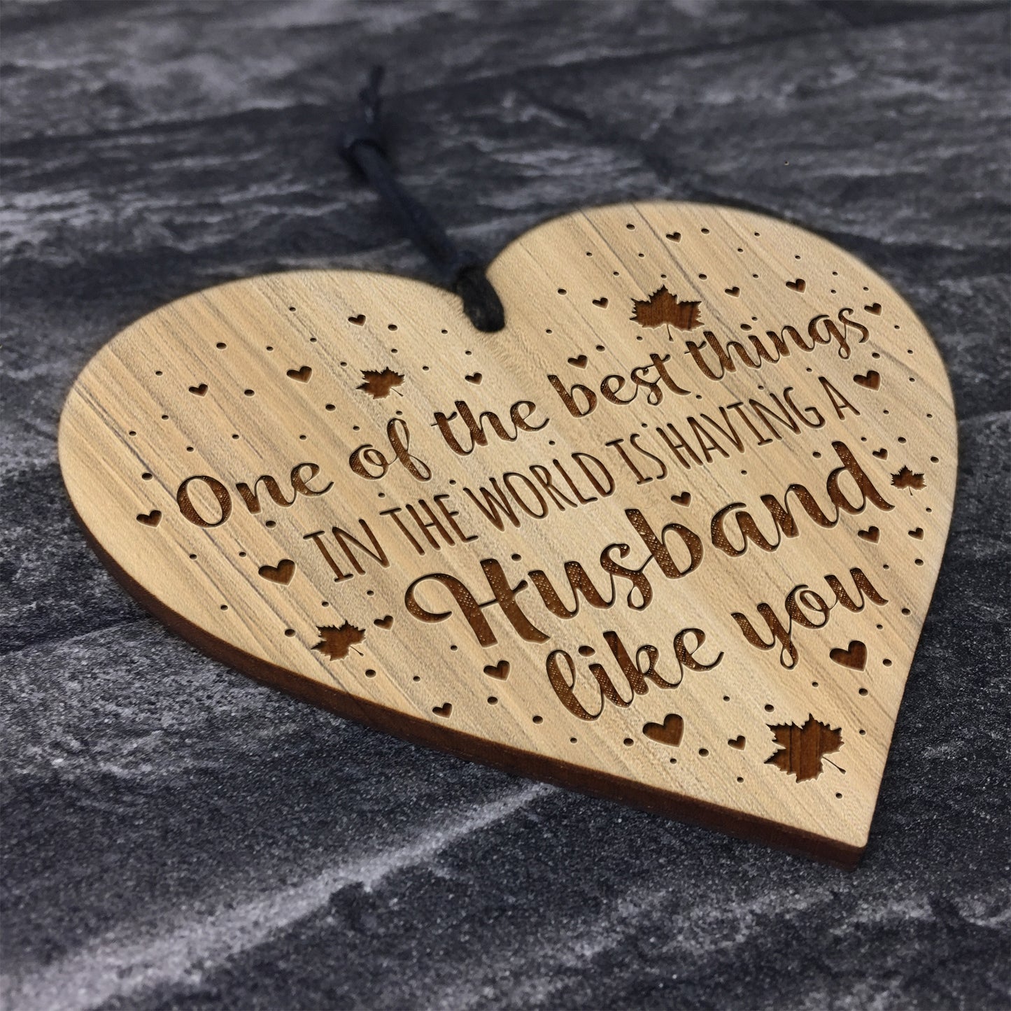 Thank You Husband Gift Engraved Heart Husband Birthday Gift Card