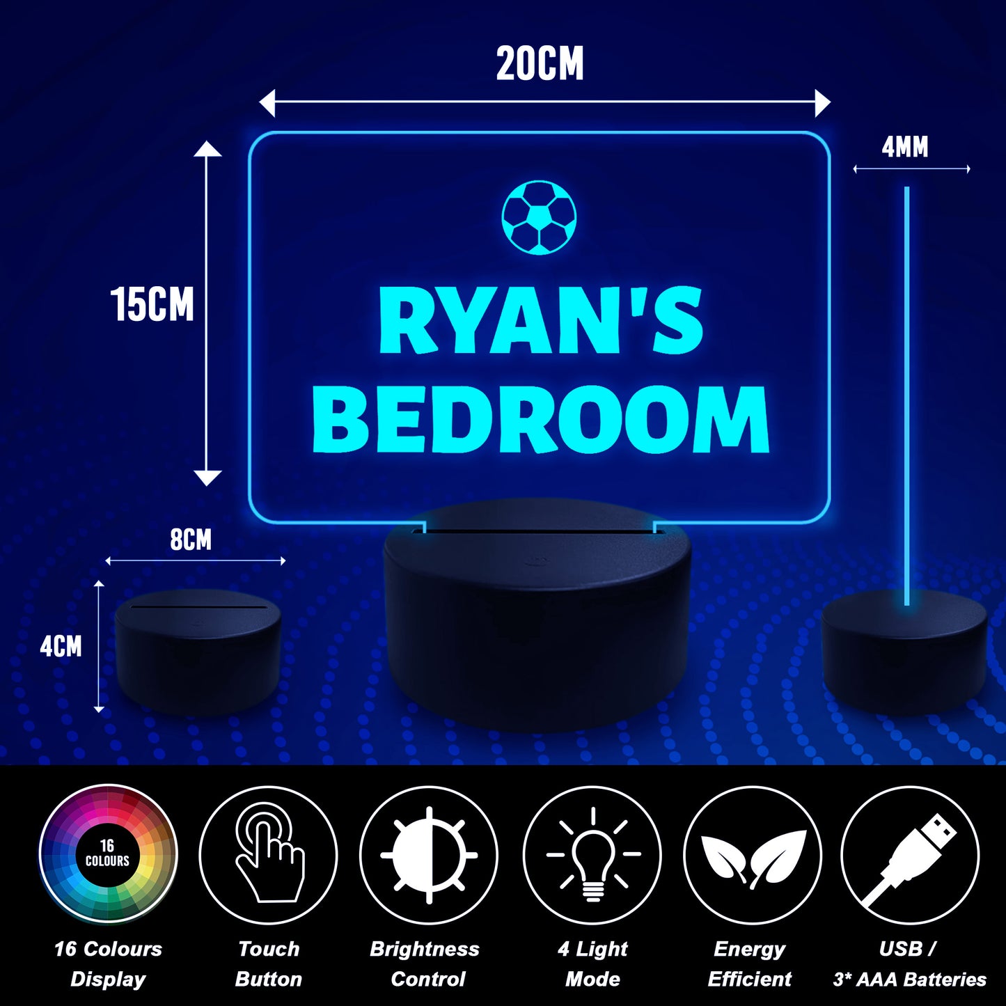 LED Bedroom Sign For Boys Girls Bedroom Games Room Gift For Son