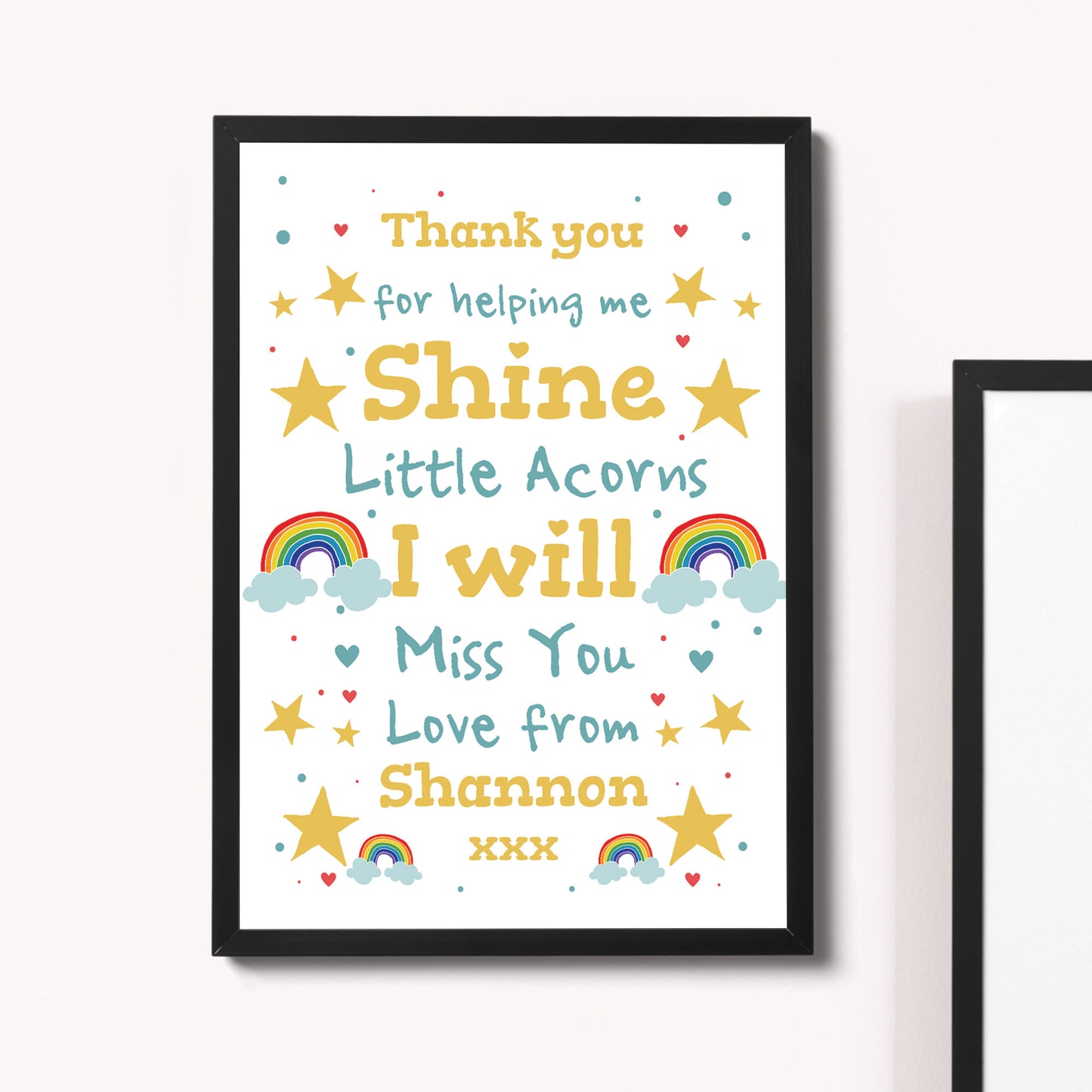 Personalised Leaving School Nursery Gift Framed Print Thank You