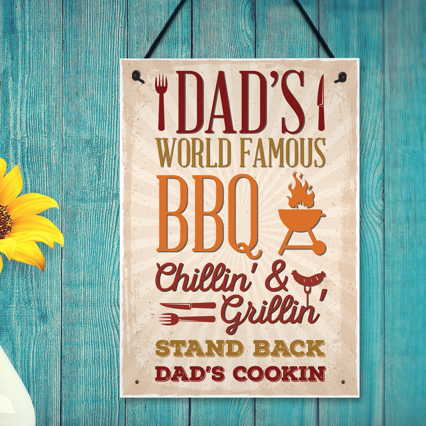 Dad's BBQ Barbeque Shed SummerHouse Hanging Sign Garden