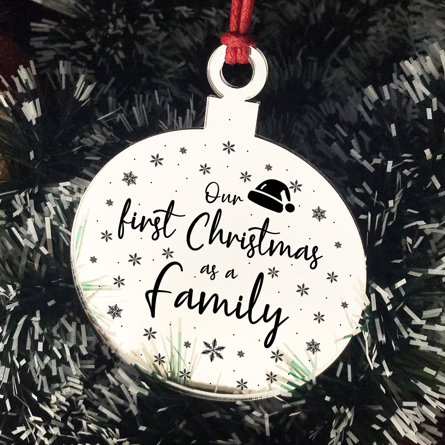 1st Christmas As A Family Engraved Tree Decoration Babys 1st Xma