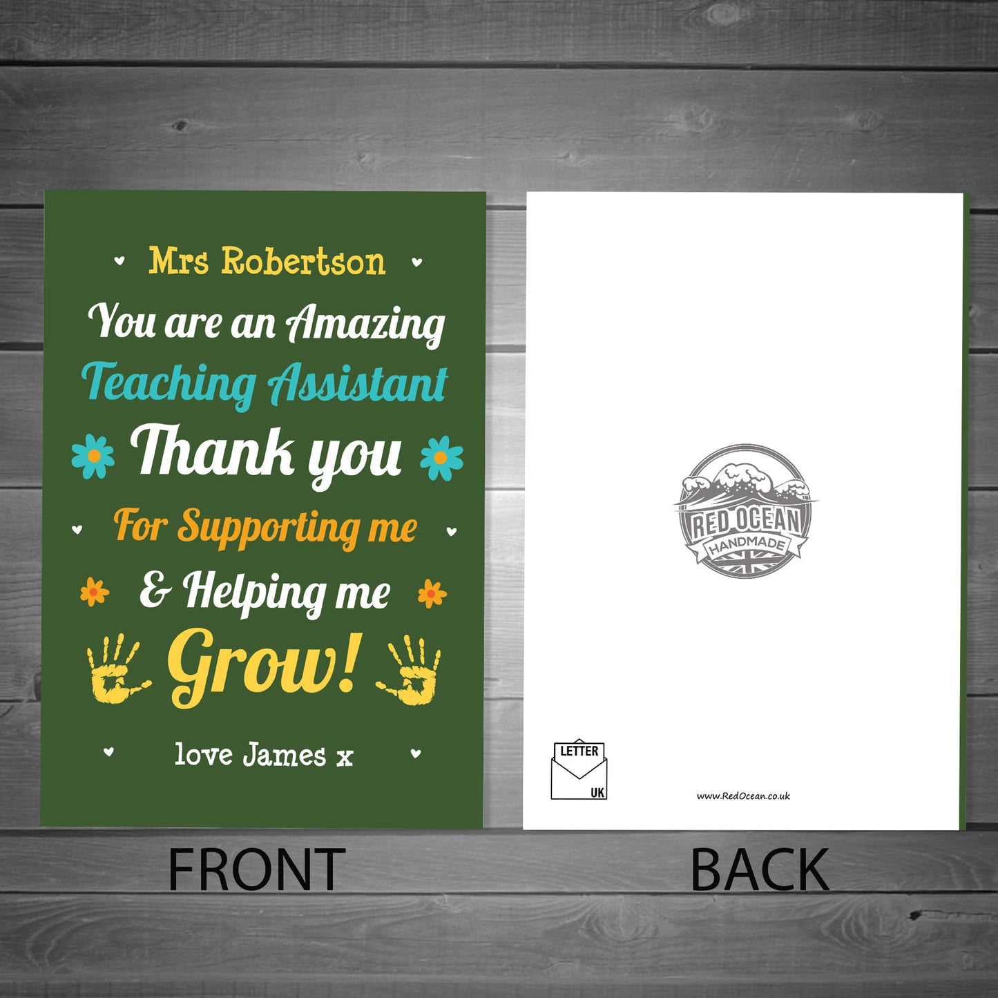 Thank You Teacher Card Teaching Assistant Personalised Cards