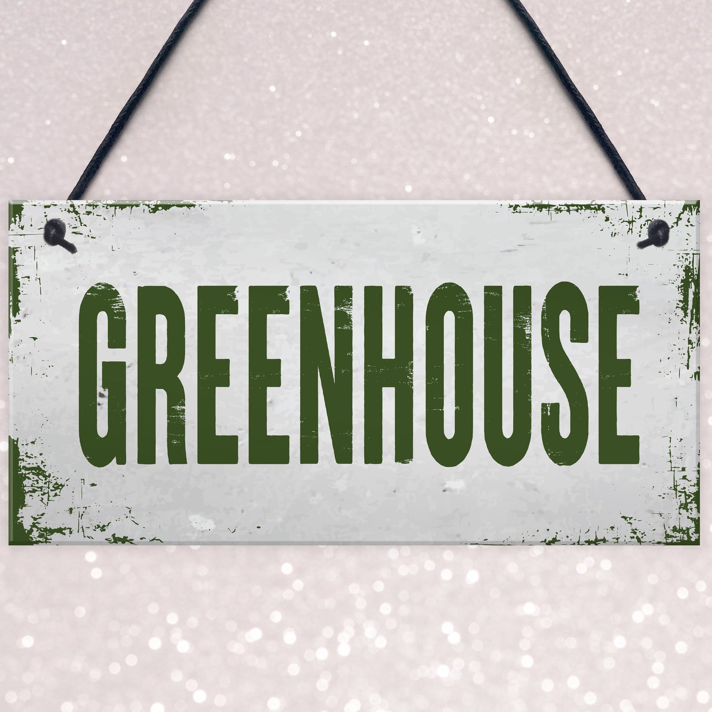 Shabby Chic Greenhouse Sign Hanging Wall Plaque Garden Shed Sign