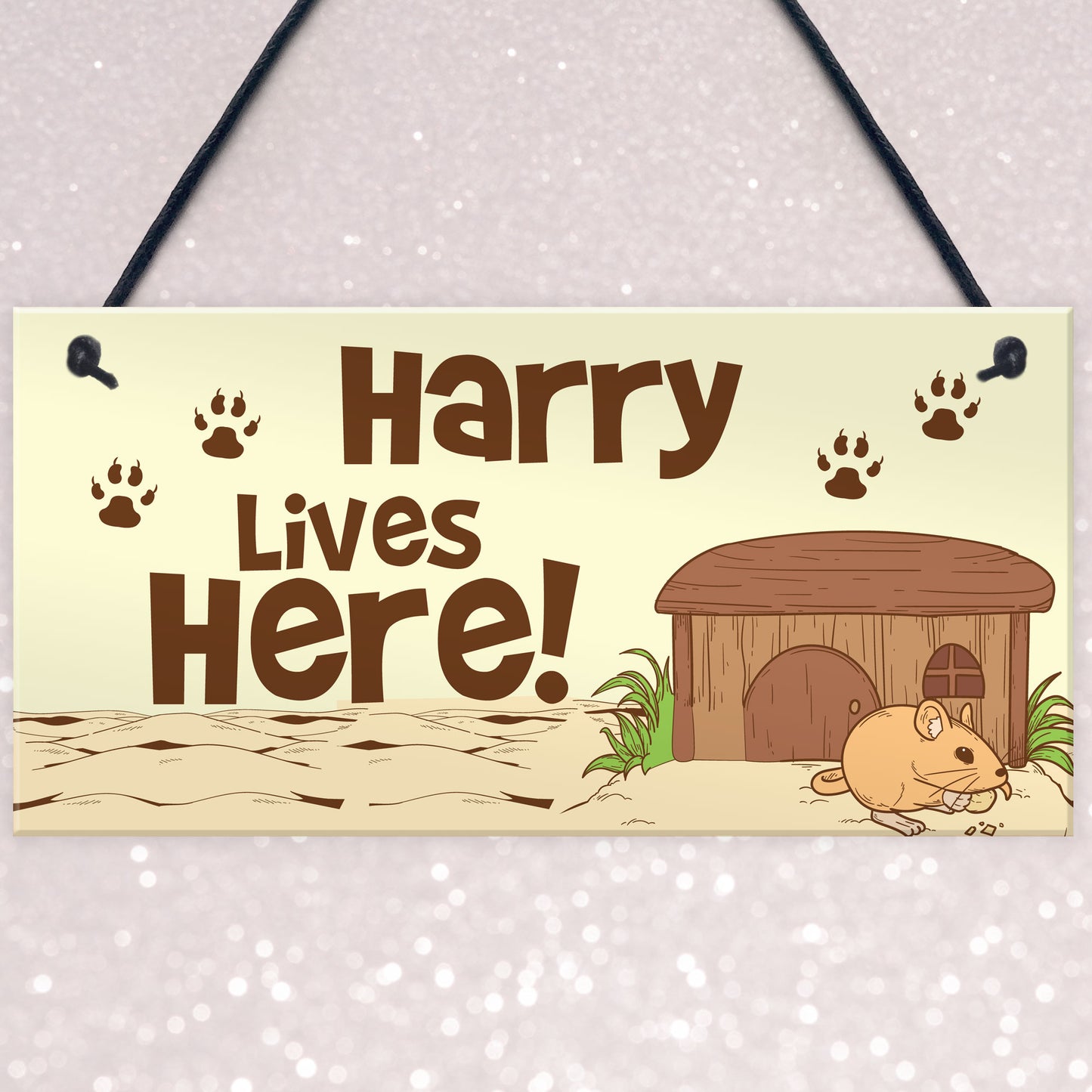 Personalised Hamster Cage Sign Novelty Pet Gifts Animal Lover