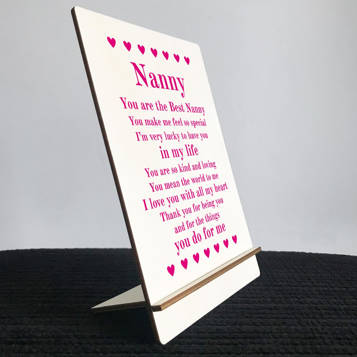 Gifts for Nanny A5 Wood Standing Sign Birthday Mothers Day Gift