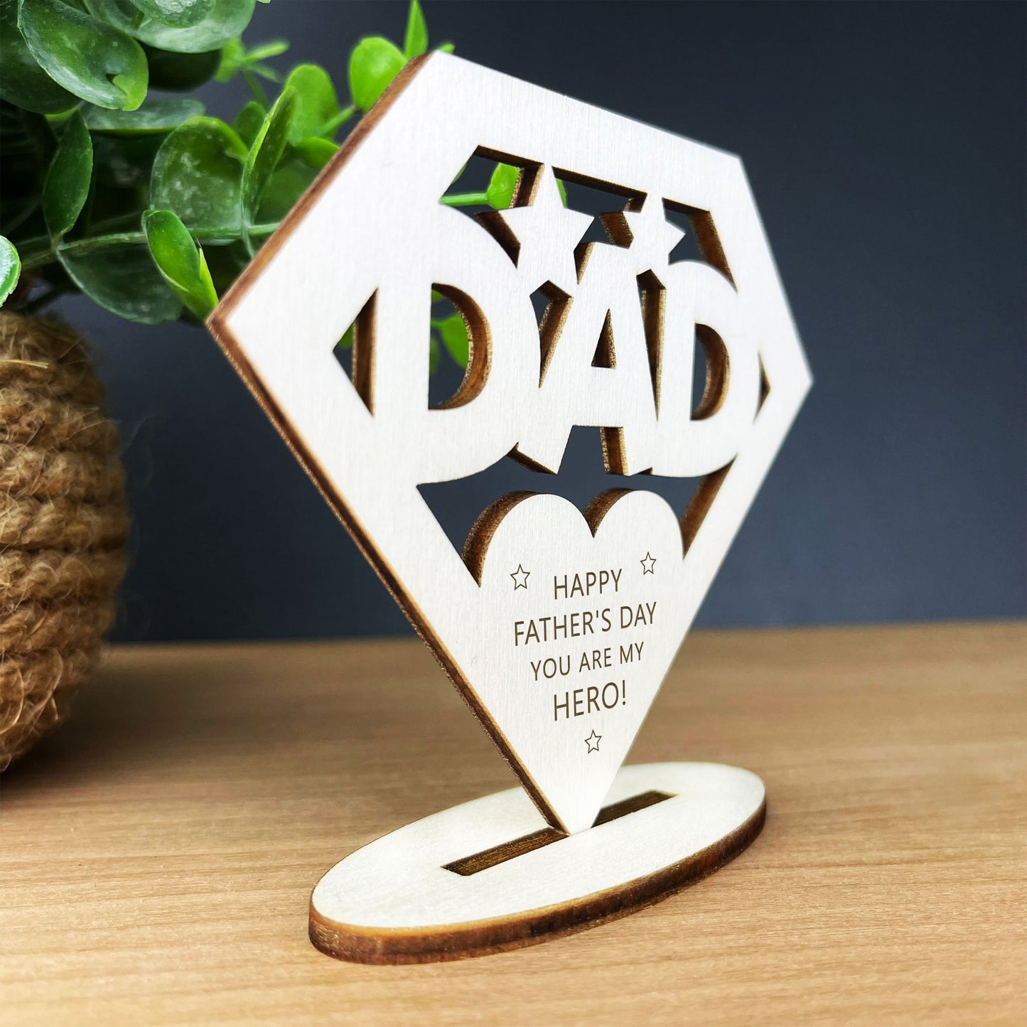 Fathers Day Gift Wood Sign Novelty Gift for Dad Daddy Superhero