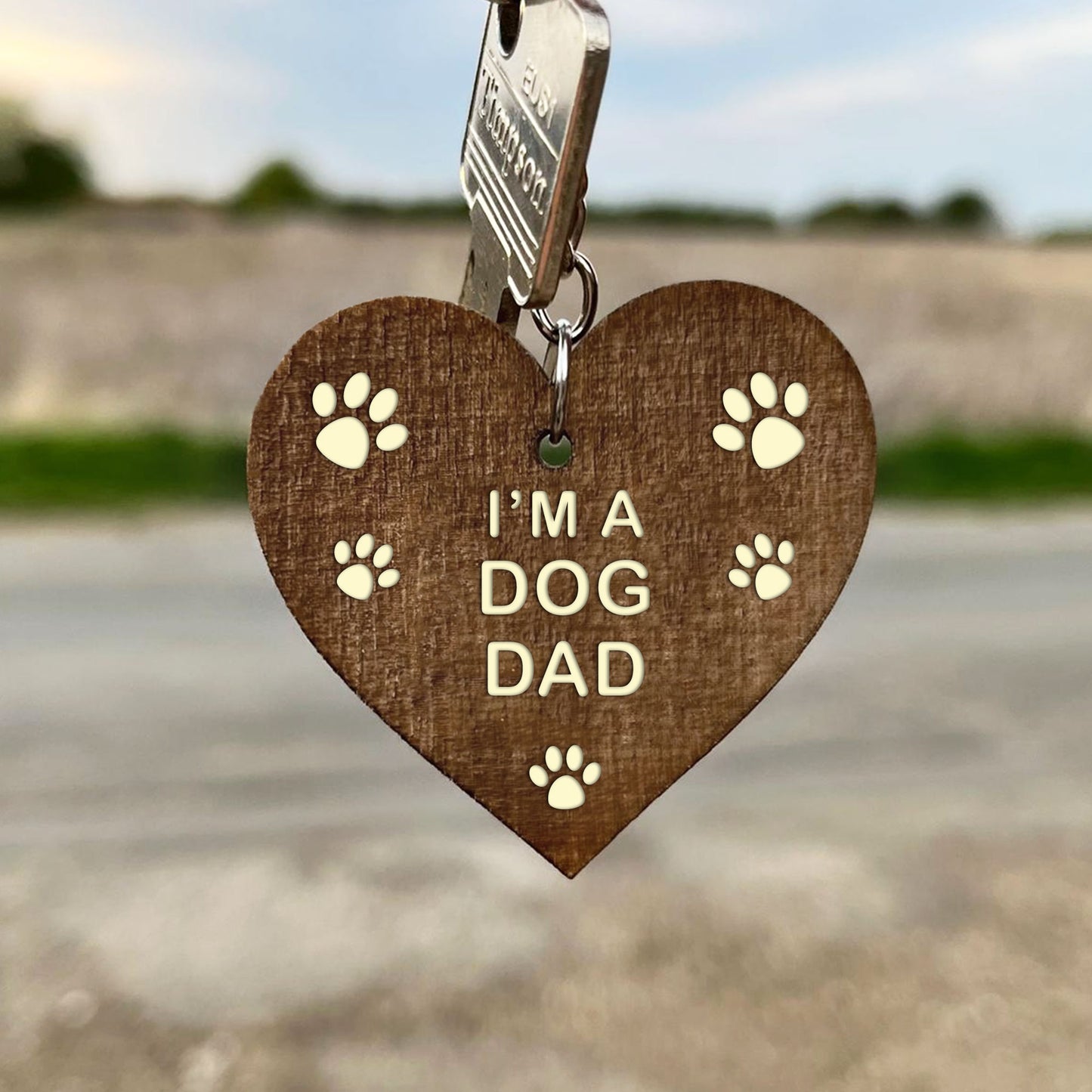 Funny IM A DOG DAD Gift Fathers Day Gift From The Dog Keyring