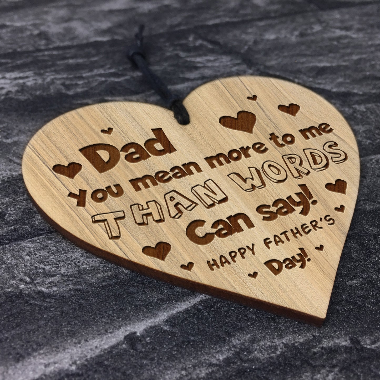 Happy Fathers Day Gift For Dad Heart Engraved Sign Gifts