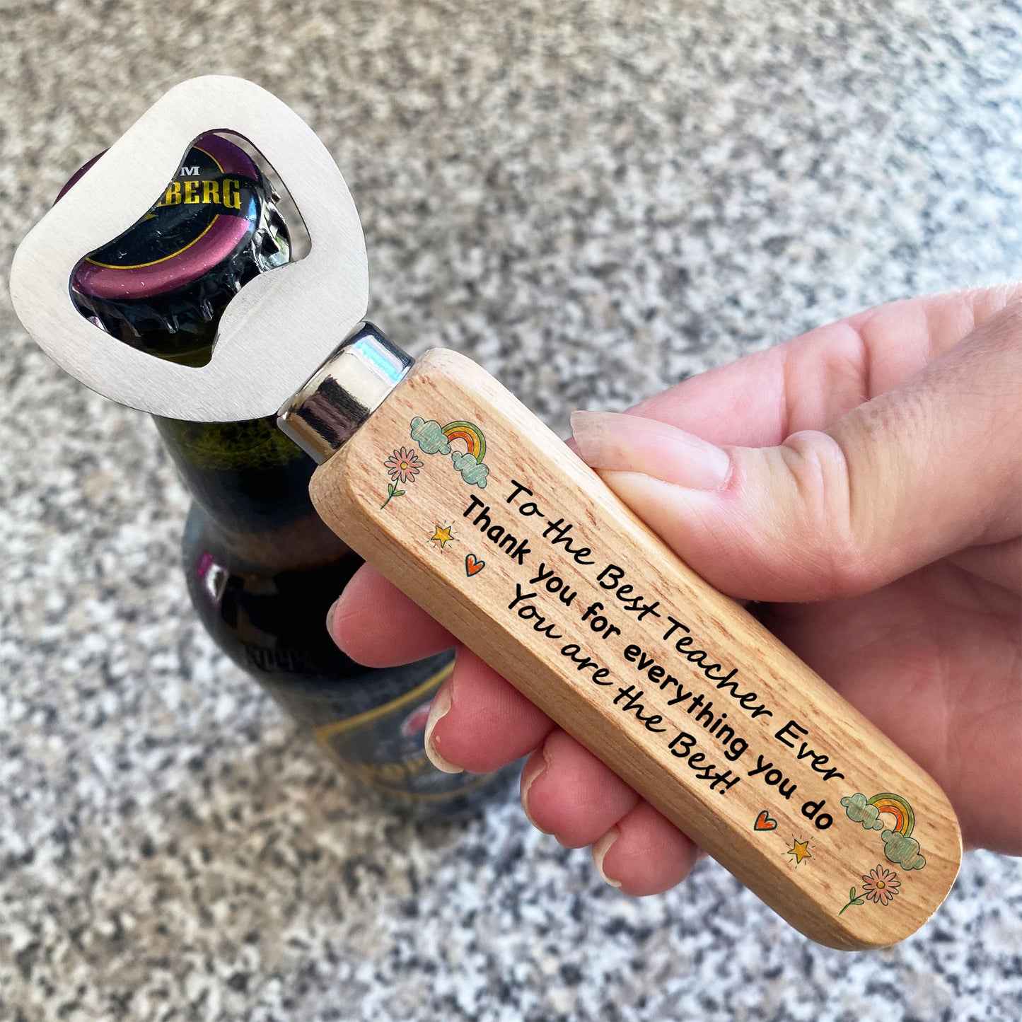 Best Teacher Ever Gift Wood Bottle Opener Teacher Gift Thank You