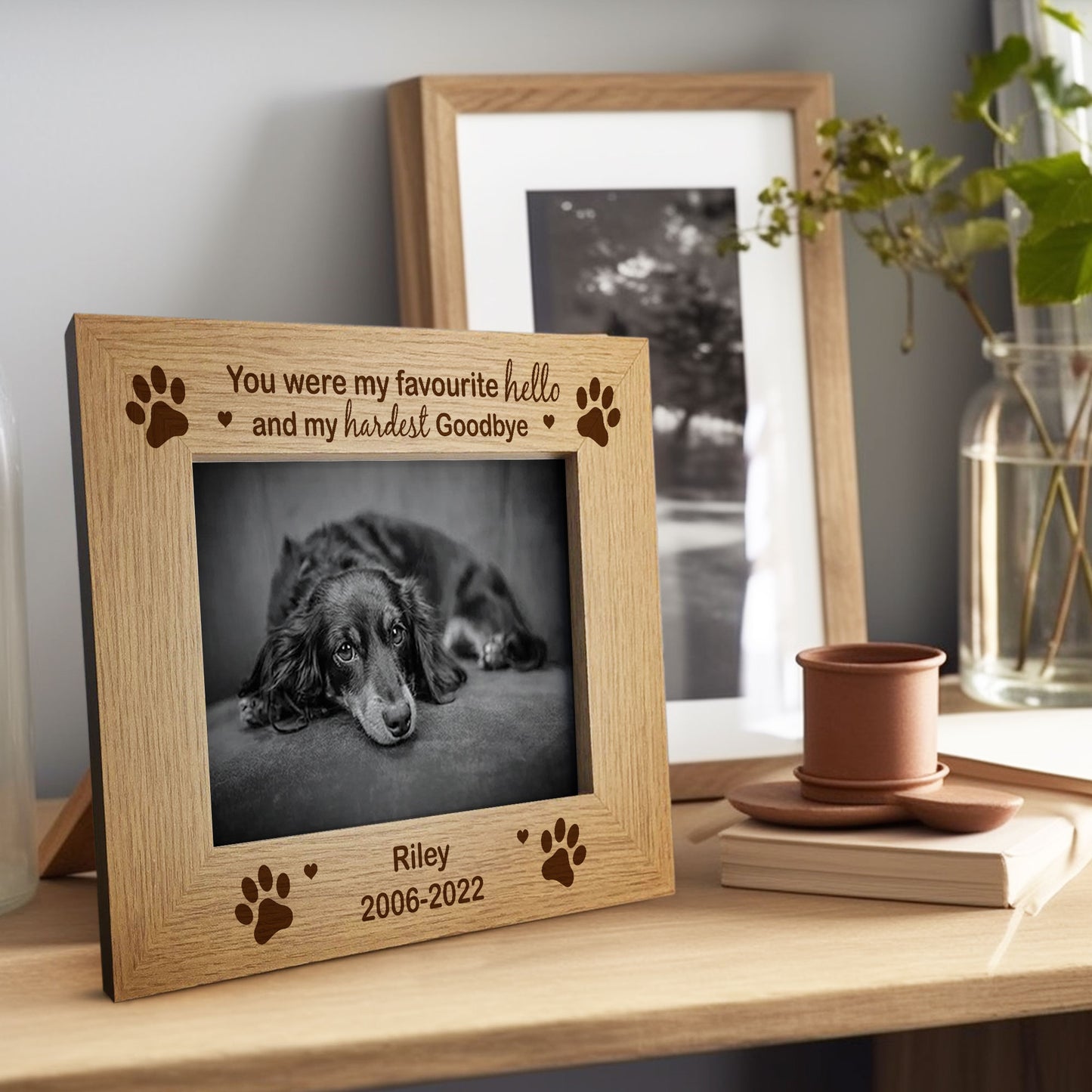 Personalised Pet Photo Frame Wooden Gift Dog Puppy Handmade Keep