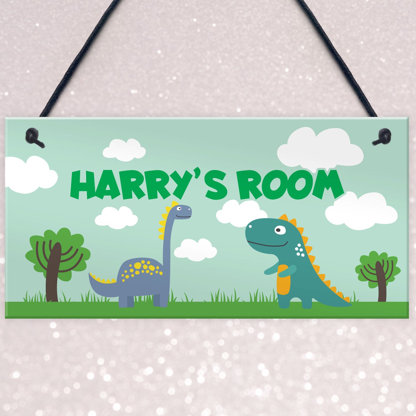 Personalised Door Sign For Boys Bedroom Nursery Dinosaur Theme