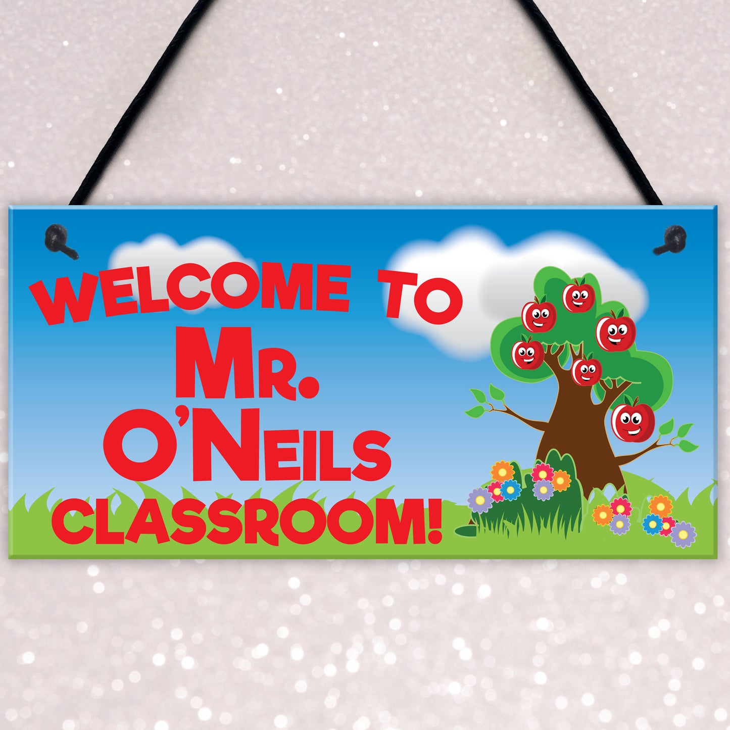 Welcome To Classroom Hanging Personalised Teachers Plaque