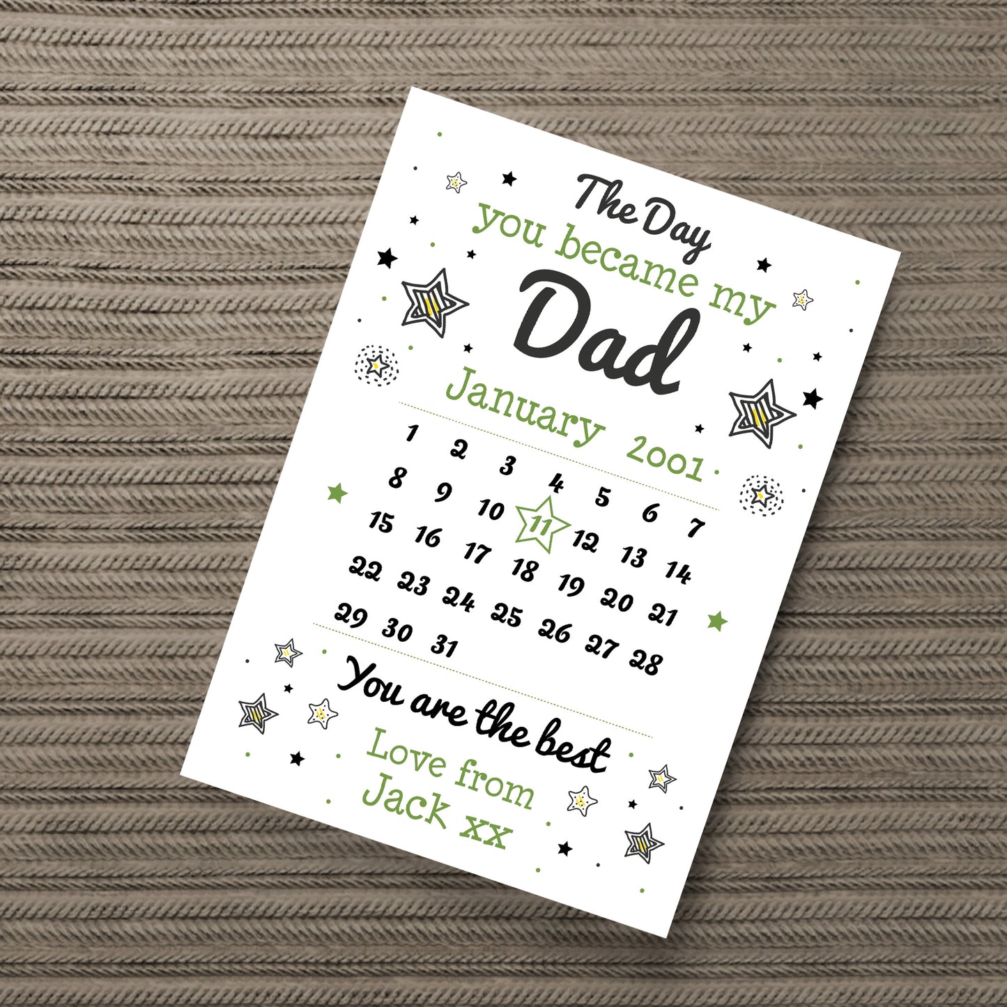 Personalised Fathers Day Gifts For Daddy Grandad Print Calendar