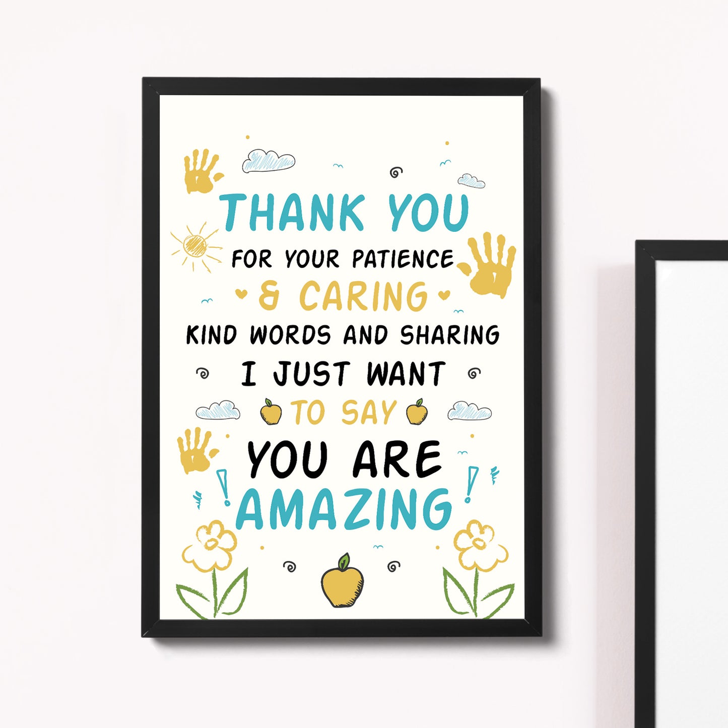 Thank You Nursery Teacher Gift Wall Print Leaving School Nursery